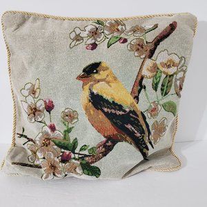 Goldfinch Floral Pillowcase On Both Sides 18 X 18 Collections Etc.